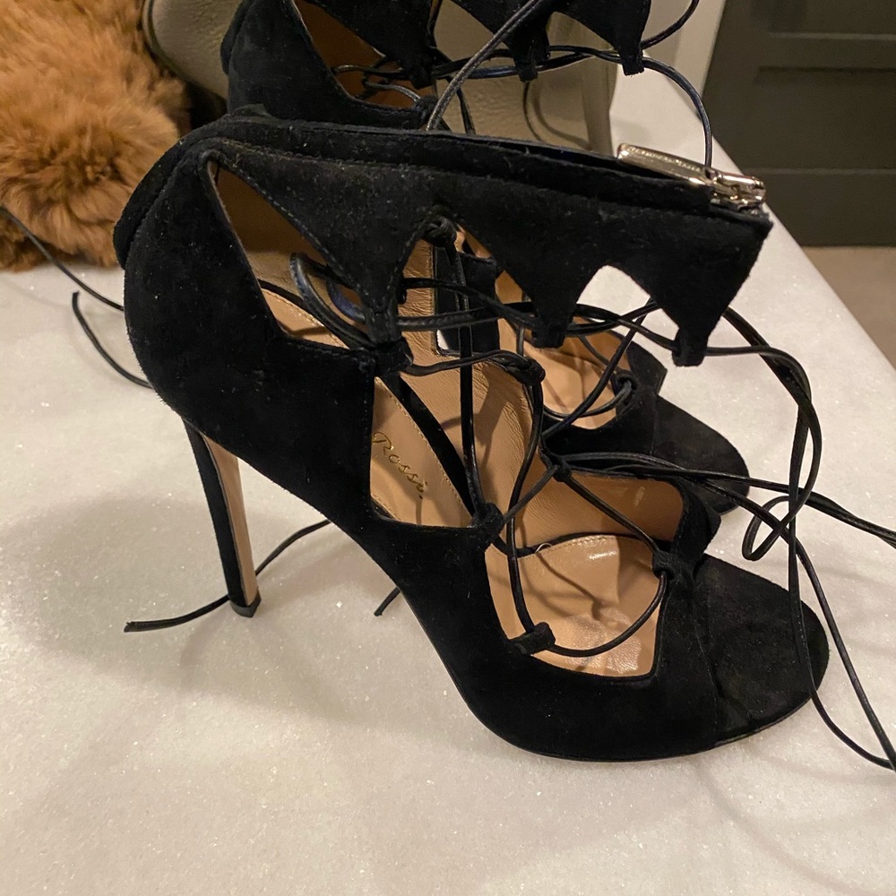 Gianvito Rossi suede lace up stiletto sandals